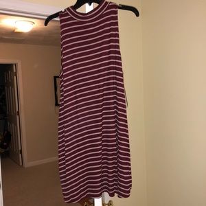 Maroon and beige swing dress